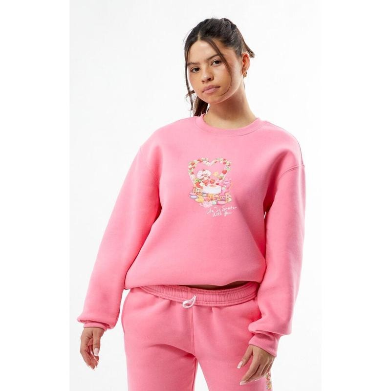 By Samii Ryan Women's Care Bears x Strawberry Shortcake Life Is Sweet Crew Neck Sweatshirt T-Shirts, Hoodie | WearSparks.com