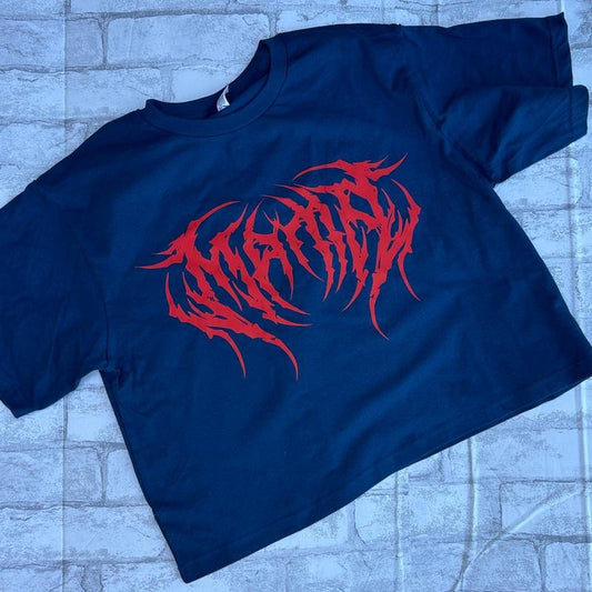 CROP TOP - RED Mama Metal Font Graphic Tee