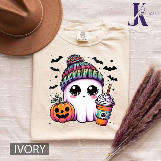 CUTE BEENIE GHOST COMFORT COLORS SHIRT, GHOST COMFORT COLORS SHIRT, HALLOWEEN COMFORT COLORS T SHIRT, GRAPHIC T SHIRT, T SHIRT FOR WOMEN Cotton Womenswear Tshirtstyle{n002}2