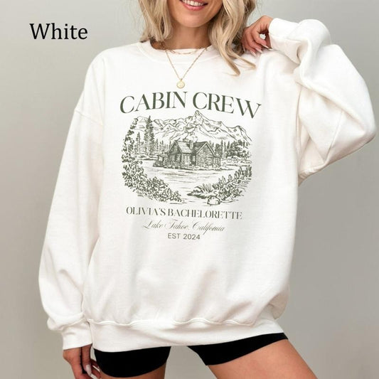 Cabin Crew Camp Party Sweatshirt, Mountain Crewneck, Hiking Bachelorette Party Gift, Cozy Fleece Sweatshirt, Everyday Casual Comfort Womenswear Hoodie