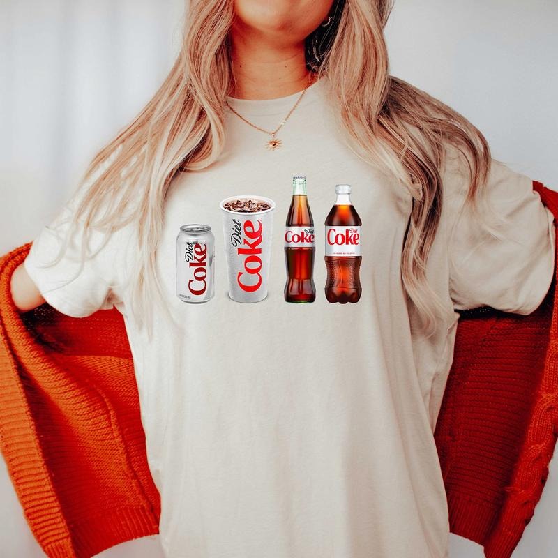 Caffeinated Girl Era T-Shirt, Pop Bottle Lineup Graphic Tee, Oversized Soft Neutral Top, Funny Soda Aesthetic for Her