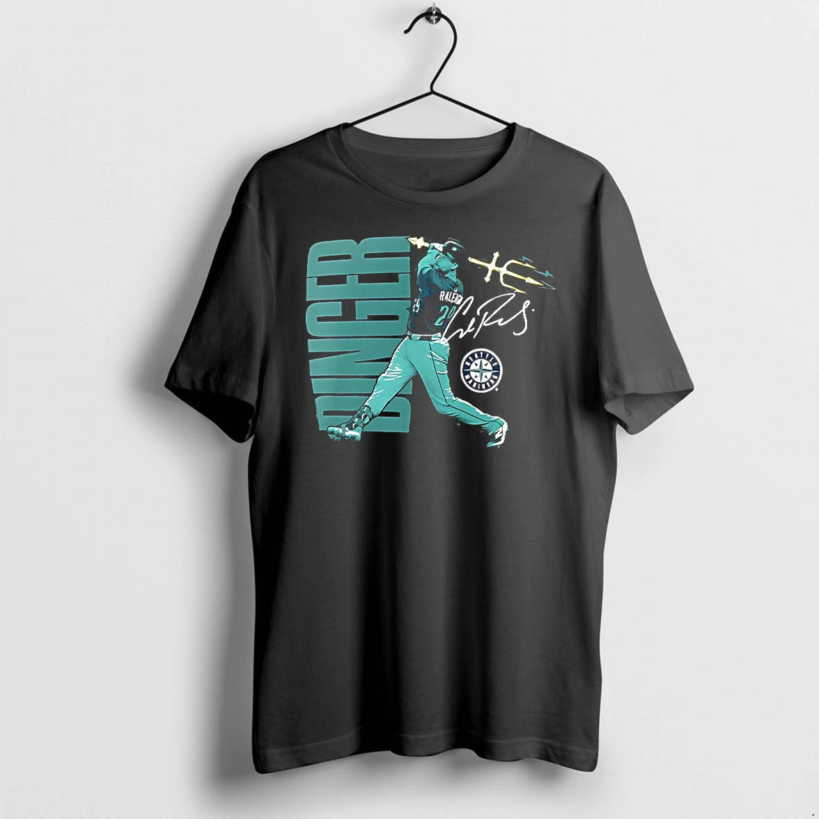 Cal Raleigh Seattle Mariners Trident Swing Signature Tshirts Sweater