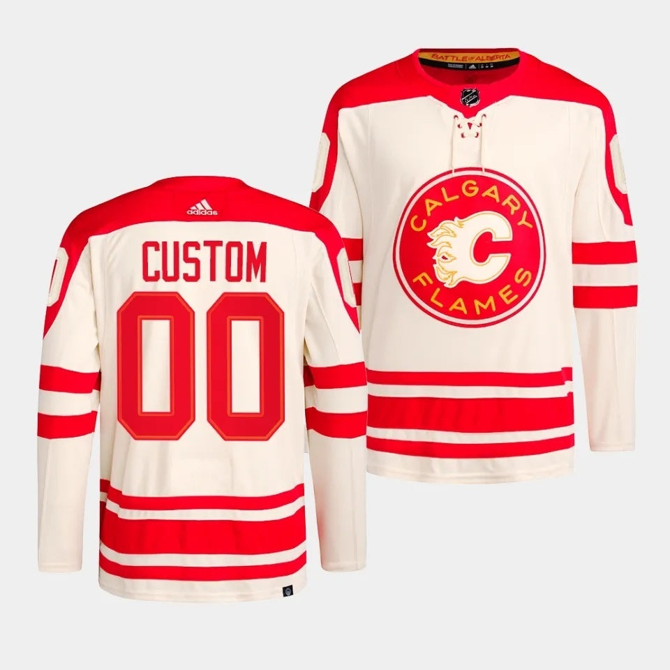 Calgary Flames Custom 2023 NHL Heritage Classic Cream Authentic Jersey