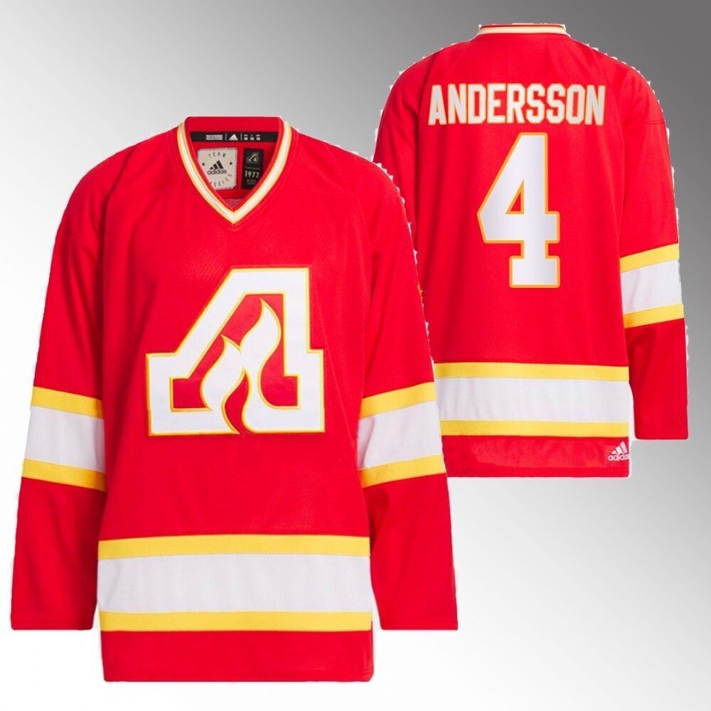 Calgary Flames #4 Rasmus Andersson Red Team Classics 1973 Hockey Jersey