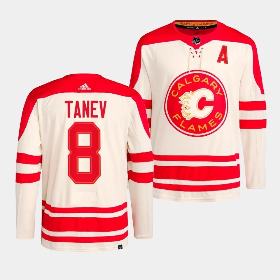 Calgary Flames #8 Christopher Tanev 2023 NHL Heritage Classic Cream Authentic Jersey