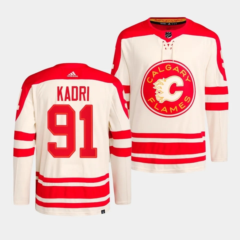 Calgary Flames #91 Nazem Kadri 2023 NHL Heritage Classic Cream Authentic Jersey
