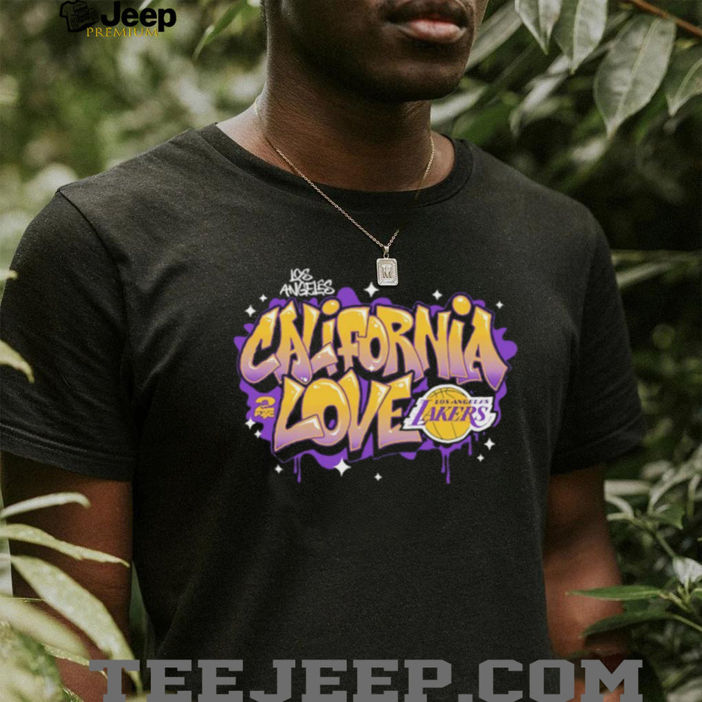 California Love Los Angeles Basketball Purple and Gold Graffiti T Shirt