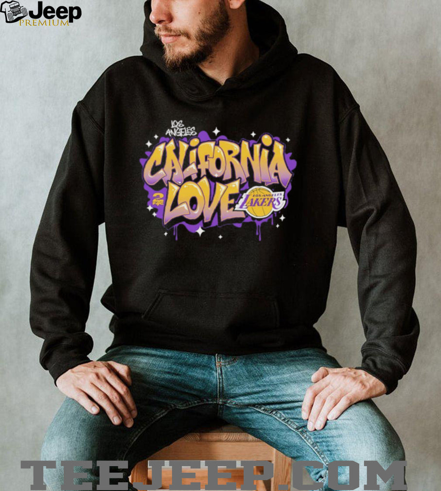 California Love Los Angeles Basketball Purple and Gold Graffiti T Shirt