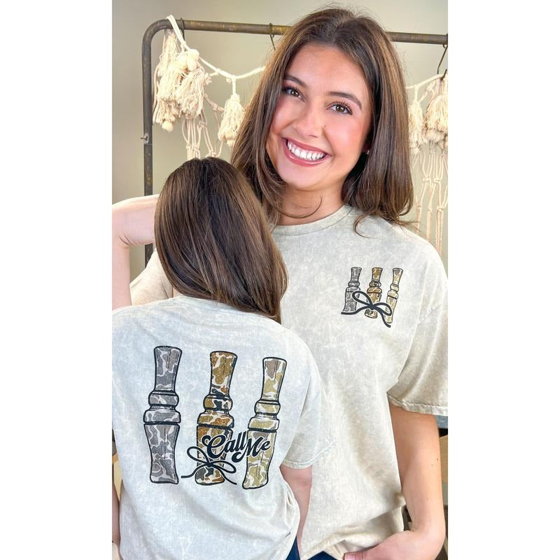 Call me Duck Calls Mineral Washed Graphic Shirt Hoodie, Sweatshirt | WearSparks.com