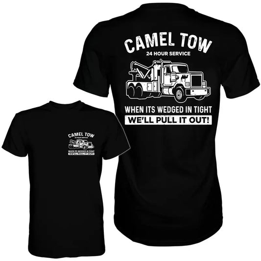Camel Towing V2 Shirt - Adult Humor Tee for Men, 100% Cotton - Crewneck