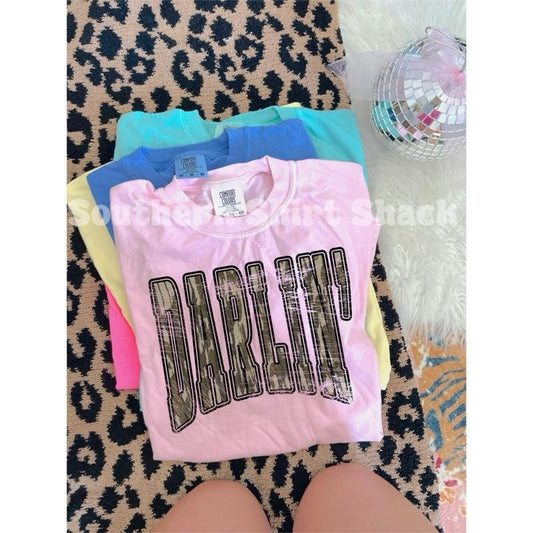 Camo Darlin T shirt  | Blossom comfort colors t shirt | Darlin Shirt