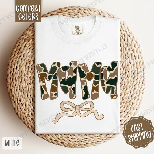Camo Mama Shirt Comfort Colors, Women's Camo Tee, Cute Women's Tshirt