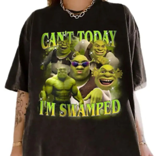 Can't Today I'm Swamped Shirt, S.h.rek Funny Trending Shirt, Funny Sh.rek Trending Tee Face Meme TShirt