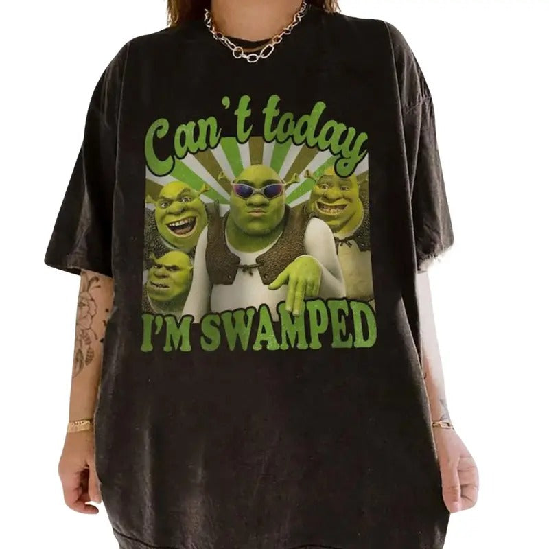 Can't Today I'm Swamped Vintage Shirt, Funny Shrek Trending, gift for her, him