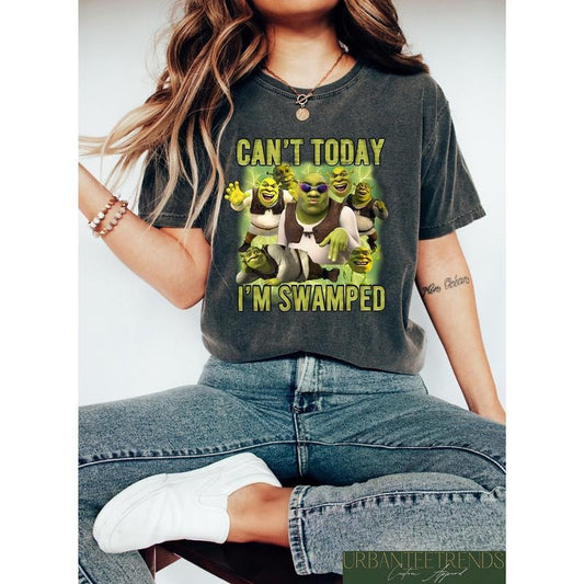 Can't Today Im Swamped Shirt, Shrek Funny Trending Shirt, Fiona and Shrek Tshirt, Funny Shrek Trending Tee, Shrek Face Meme Shirt