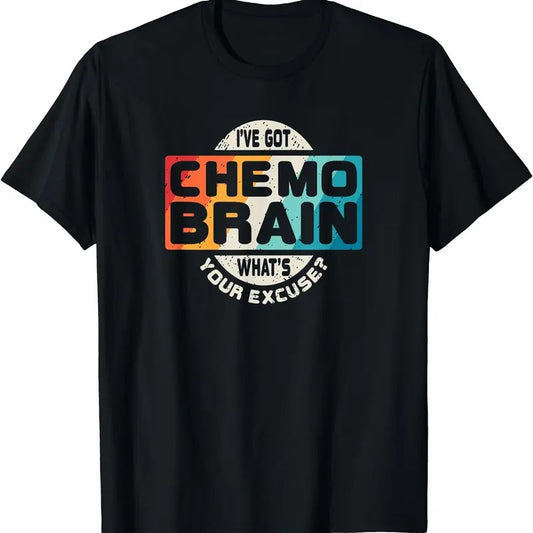 Cancer T Shirt Chemo Brain Retro Awareness Gift T-Shirt | Unisex Cotton Tee Gifts