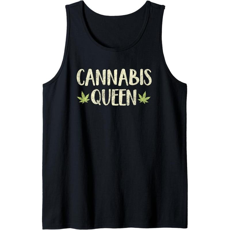 Cannabis Queen Marijuana Funny Weed Stoner Girl Gift Women Tank Top Made in USA