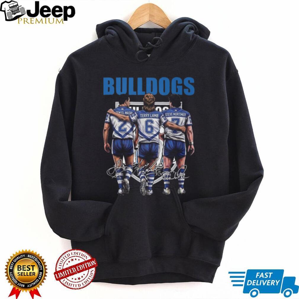 Canterbury Bulldogs NRL Legends El Masri Terry Lamb Steve Mortimer Signatures T Shirt