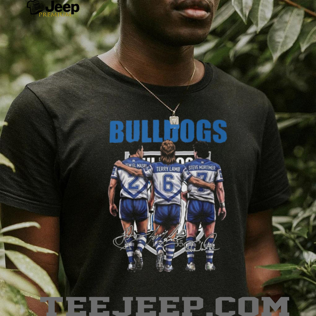 Canterbury Bulldogs NRL Legends El Masri Terry Lamb Steve Mortimer Signatures T Shirt