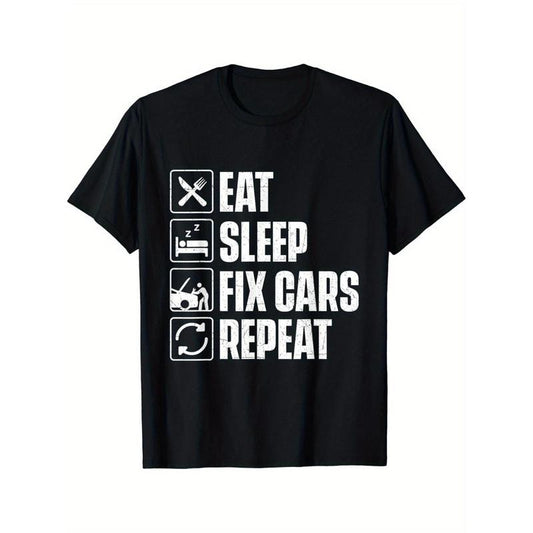 Car Enthusiast's Pride T-Shirt - Fun Graphic Tee for Auto Mechanics and Car Lovers - Relaxed Fit, Soft Cotton, Repeat Design, Perfect Gift for Car Fans Made in USA