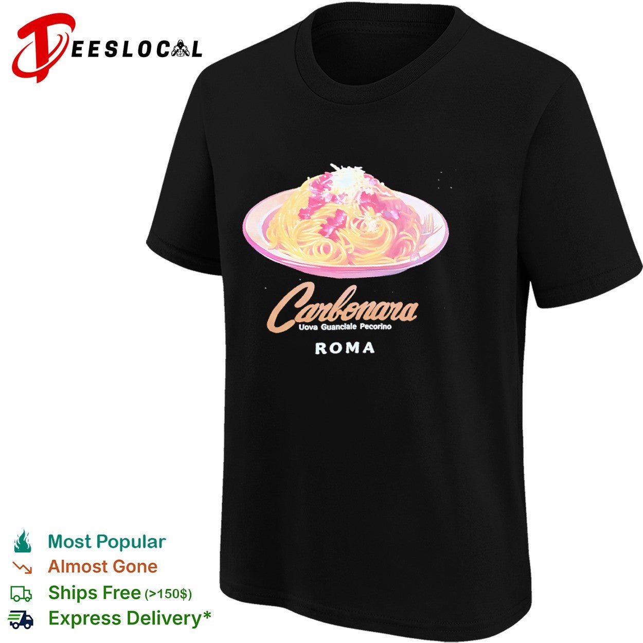 Carbonara Uova Guanciale Pecorino Roma Italian Food Pasta Culinary Dish shirt