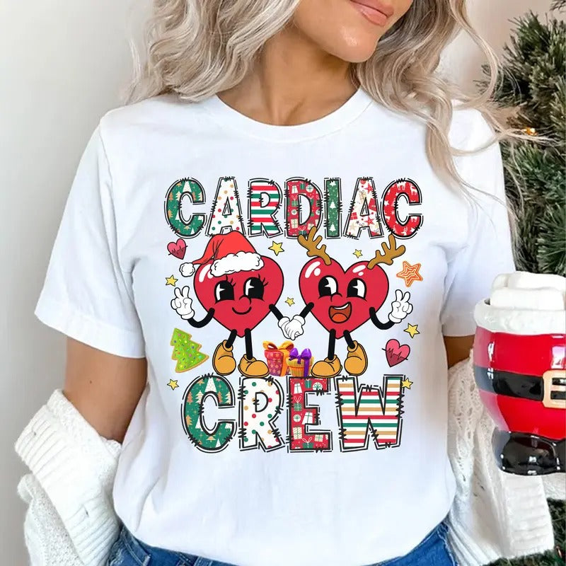 Cardiac Crew Christmas T-shirt, Cardiac Nurse Shirt, Matching Christmas Tee, Nurse Gift, Cardiology Shirt, Christmas Shirt for Cardiologists