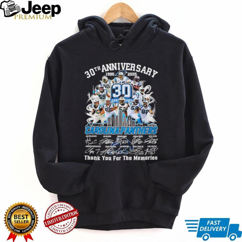 Carolina Panthers 30th Anniversary 1995 2025 Legends Signatures T Shirt