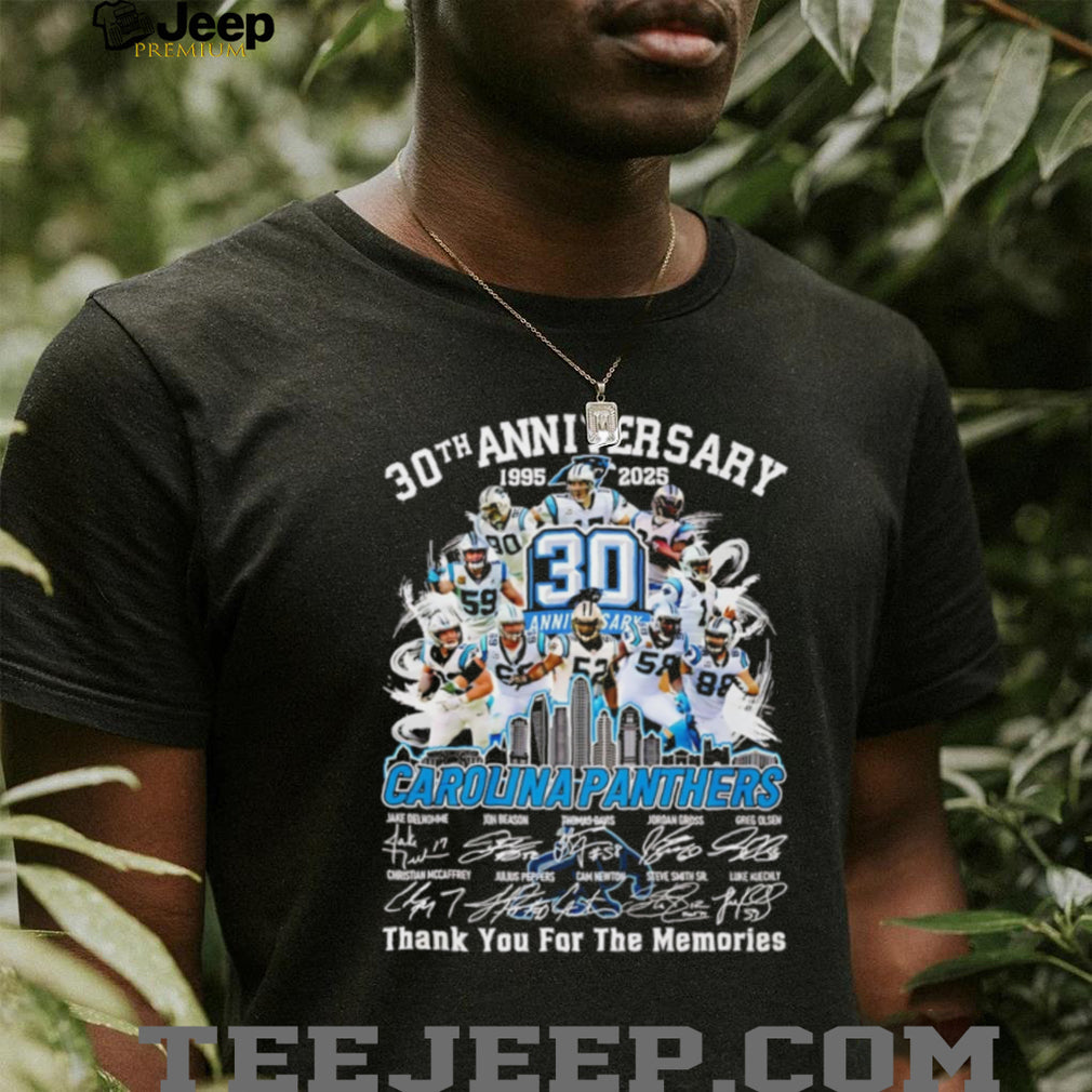 Carolina Panthers 30th Anniversary 1995 2025 Legends Signatures T Shirt