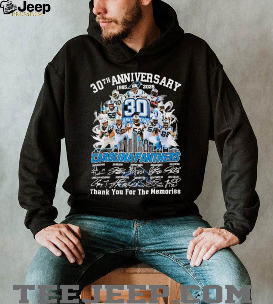 Carolina Panthers 30th Anniversary 1995 2025 Legends Signatures T Shirt