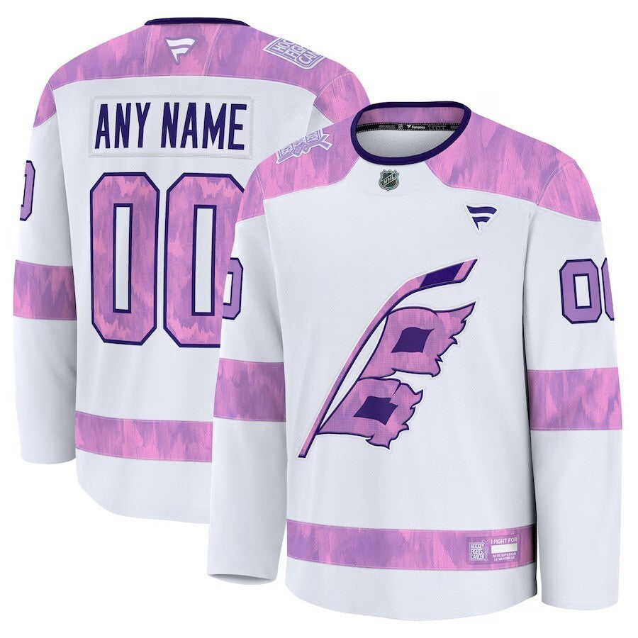 Carolina Hurricanes Fanatics 2024 Hockey Fights Cancer Custom Practice Jersey - White