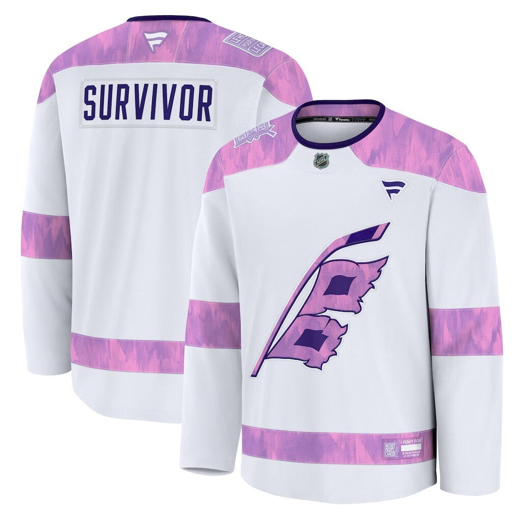 Carolina Hurricanes Fanatics Hockey Fights Cancer Practice Jersey - White