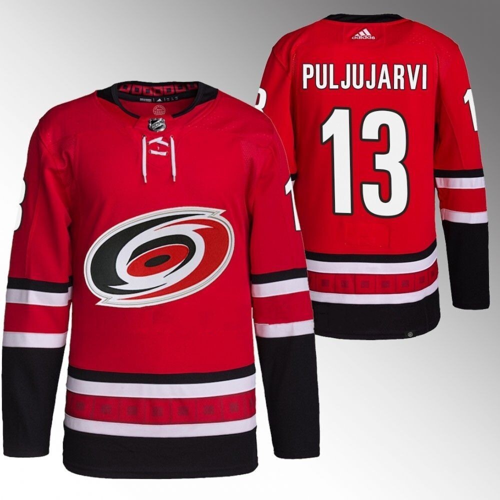 Carolina Hurricanes #13 Jesse Puljujarvi Red Home Jersey_conew1