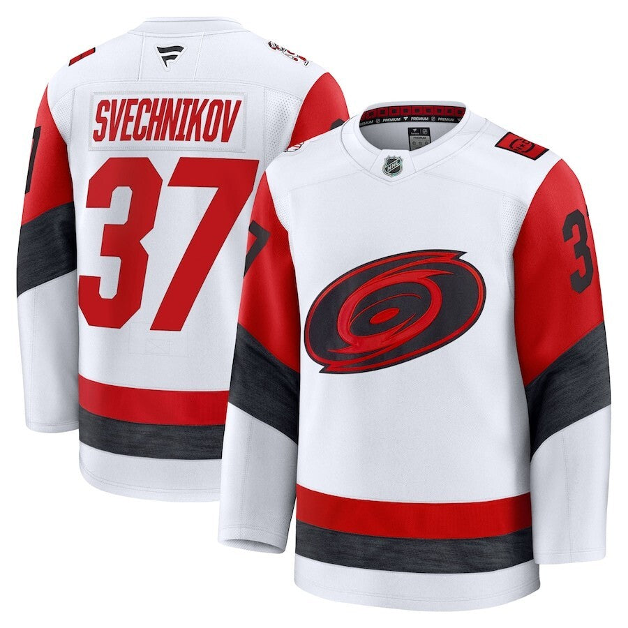 Carolina Hurricanes #37 Andrei Svechnikov Fanatics Away Premium Jersey - White