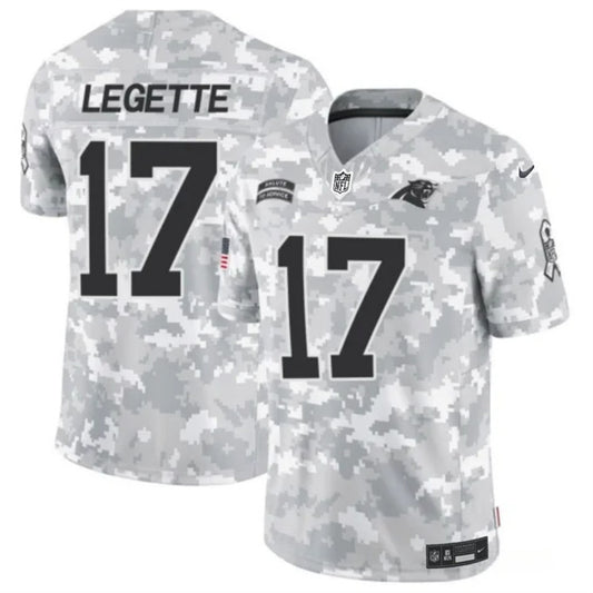 Carolina Panthers #17 Xavier Legette 2024 F.U.S.E Arctic Camo Salute To Service