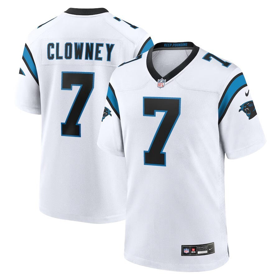 Carolina Panthers #7 Jadeveon Clowney Game Jersey - White Style 1