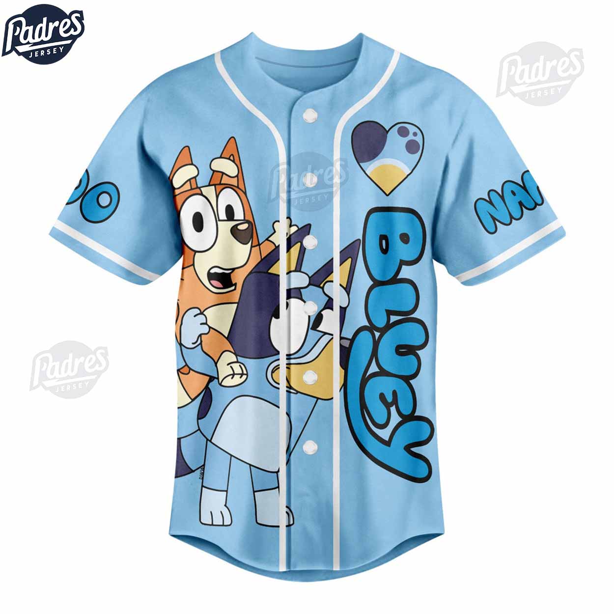 Cartoon Bluey I Slipped On Mah Beans Custom Baseball Jersey - Padres Jersey Oasis: Elevate Your Baseball Style... (Image 2)