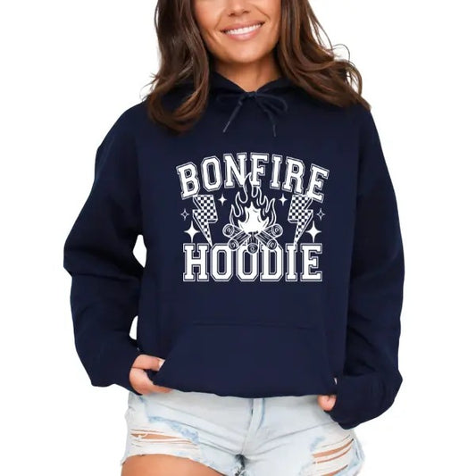 Casual Bonfire Hoodie, Cozy Comfortable Pullover Crewneck Sweatshirt Womenswear Crew Neck Long Sleeve Clothing