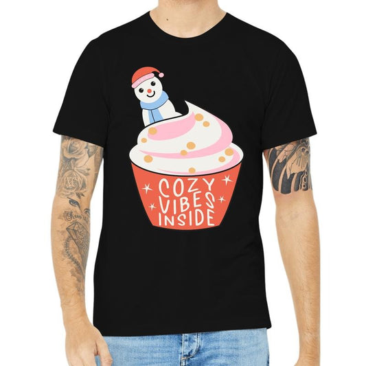 Casual Short-sleeved Round Neck T-shirt, Men's Clothing Tops For Daily Activities Cozy Christmas Vibes: A Cartoon Snowman on a Man's Festive T-Shirt made in usa
