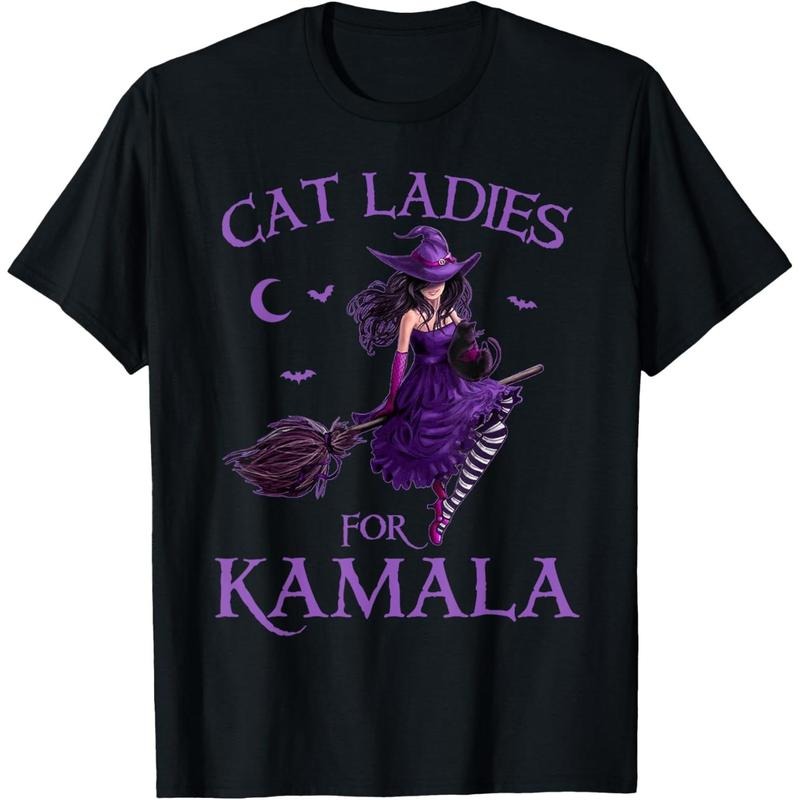 Cat Ladies for Kamala Harris 2024 Witches Harris Halloween T-Shirt made in usa