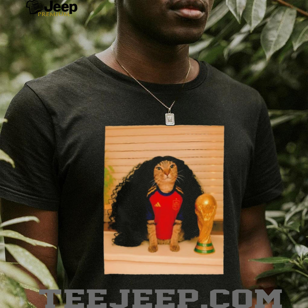 Cat Marc Cucurella and trophy World Cup 2026 photo t shirt