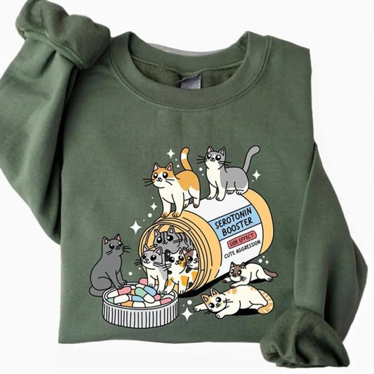 Cat Mom Crewneck Sweatshirt, Funny Cat Shirt, Cat Lover Gift, Therapist Shirt, Cat Owner Gift, Mental Health Matter Shirt