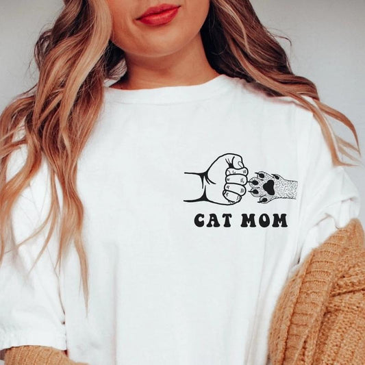 Cat Mom Tee Shirt, Cat Lover Shirt, Cute Cat Mom Sweatshirt, Mothers Day Shirt, Gift For Cat Lovers Cotton Fabric