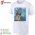 Cat wearing propeller hat holding rainbow lollipop shirt