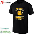 Cat worried artificial intelligence I worry more about natural stupidity shirt