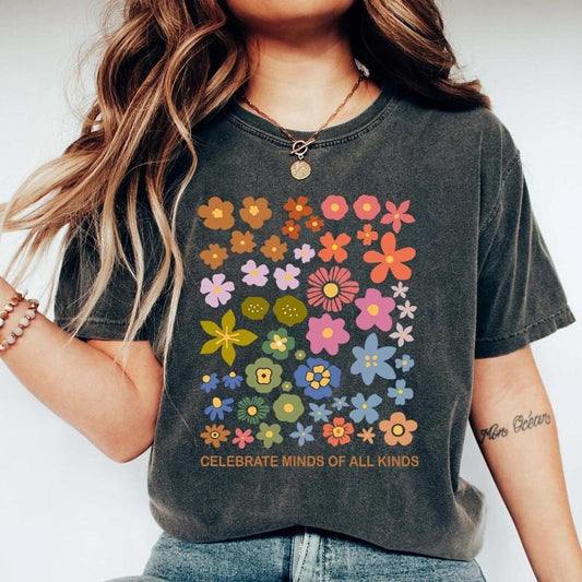 Celebrate Minds of All Kinds T-Shirt, Neurodiversity sweatshirt, hoodie Autism Awareness Shirt, ADHD Shirt, Autism Acceptance Gift for Special,Autism Tee
