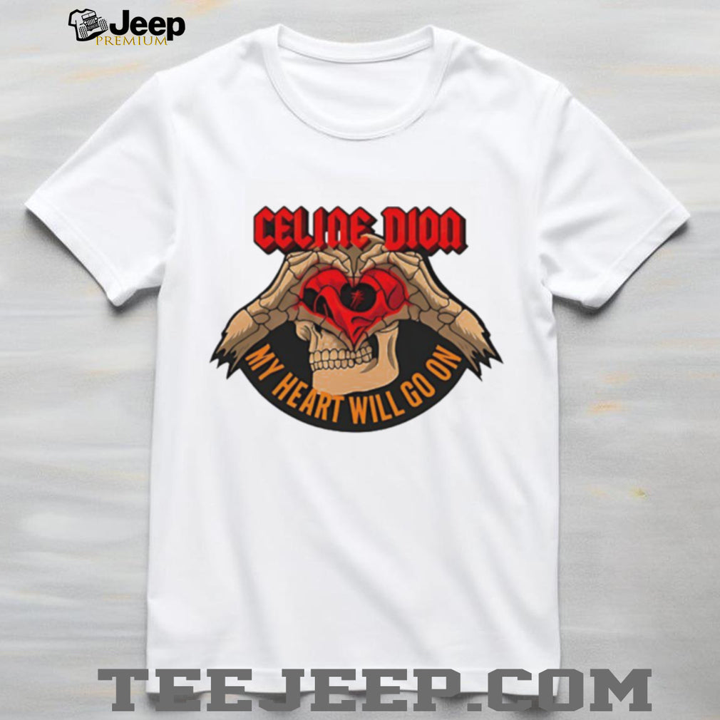 Celine Dion My Heart Will Go On Metal Skull Hand Heart Graphic T Shirt