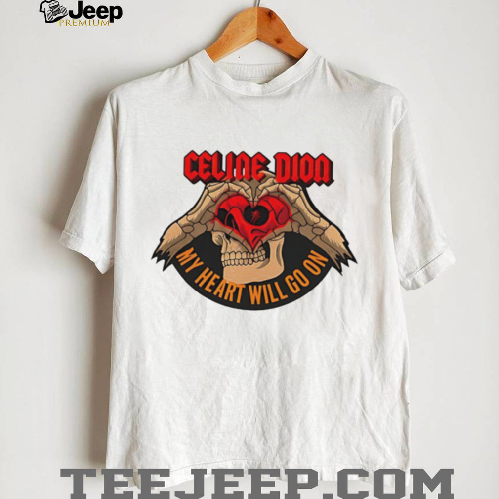 Celine Dion My Heart Will Go On Metal Skull Hand Heart Graphic T Shirt