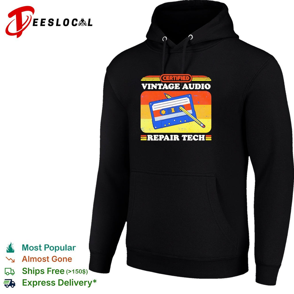 Certified vintage audio repair tech cassette tape pencil shirt