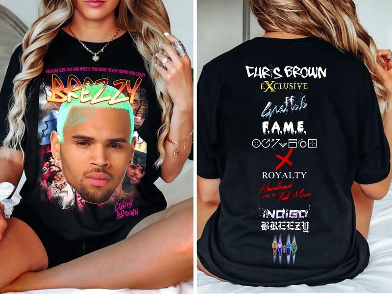 Ch.Ris Br.Own 11:11 Tour 2024 T Shirt, Breezy Double Sided Graphic Tee Shirt, Ch.Ris Br.Own Homage 90s Tee, Cb Concert Tee, Cb Fans Merch, Unisex T-Shirt, Gifts For Fandom, Short Sleeve Tee Shirt