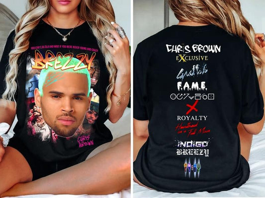 Ch.Ris Br.Own 11:11 Tour 2024 T Shirt, Breezy Double Sided Graphic Tee Shirt, Ch.Ris Br.Own Homage 90s Tee, Cb Concert Tee, Cb Fans Merch, Unisex T-Shirt, Gifts For Fandom, Short Sleeve Tee Shirt